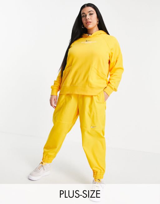 Nike Swoosh Plus Sweat capuche en polaire Jaune dor