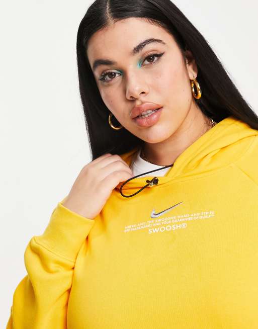 Nike Swoosh Plus Sweat capuche en polaire Jaune dor