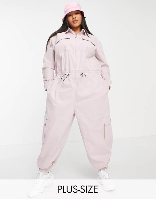 Nike Swoosh Plus utility jumpsuit in light pink