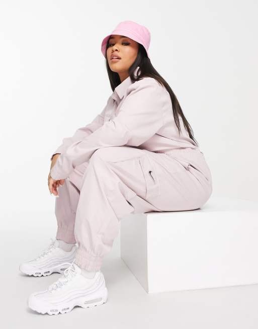 Nike Swoosh utility jumpsuit in light pink