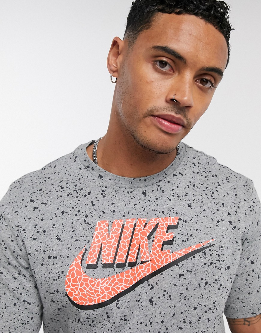 Nike Swoosh print t-shirt in grey