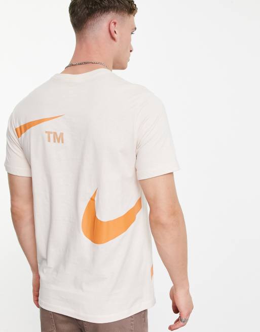 Orange nike swoosh outlet t shirt