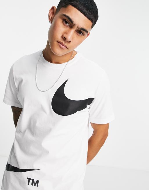 White nike swoosh t hot sale shirt