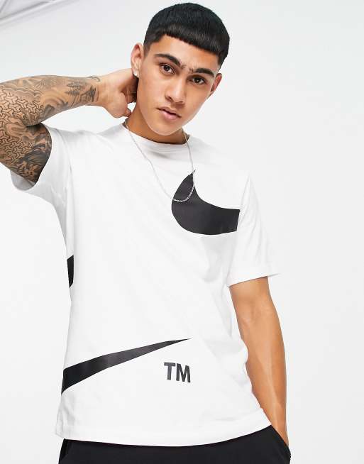 Nike Swoosh print t-shirt in white