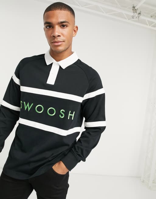 Nike swoosh long sleeve hot sale polo