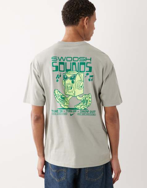 Nike Swoosh Sounds backprint t-shirt in green  - view 1