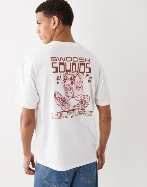 Nike Swoosh Sounds backprint t-shirt in white - view 1
