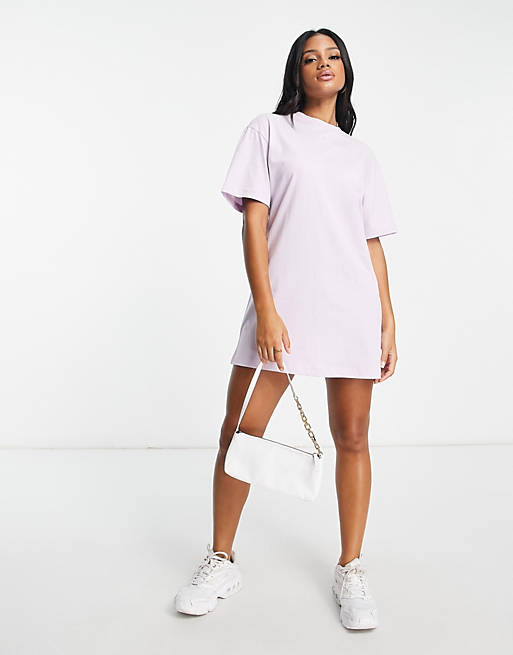 cepillo Leer lanzar Nike Swoosh t-shirt dress in lilac | ASOS