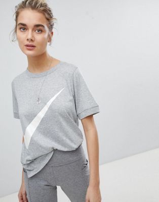 Nike Swoosh T-Shirt In Grey | ASOS