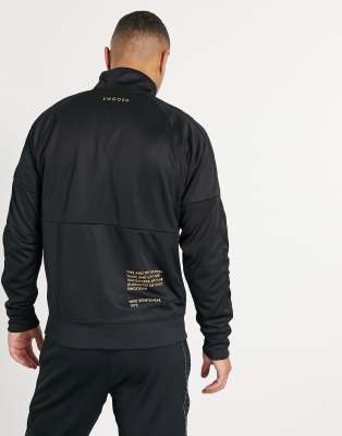 nike swoosh track jacket in black