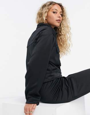 nike swoosh track jacket in black