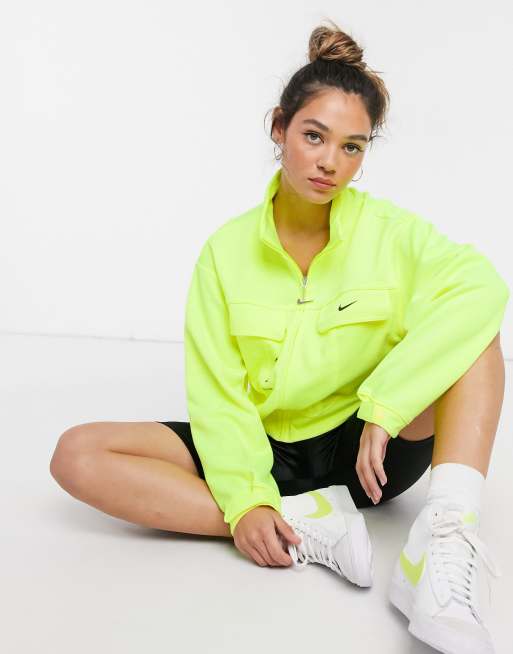 Nike swoosh track jacket in fluro green