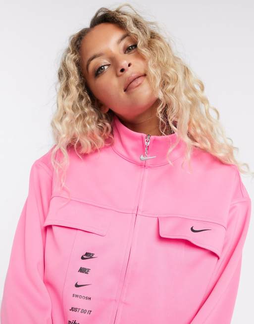 Nike swoosh sales pink tracksuit