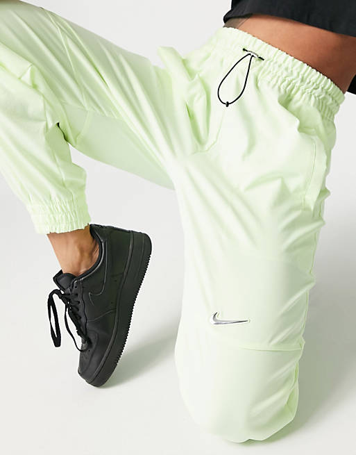 Nike Swoosh woven bottoms in neon yellow