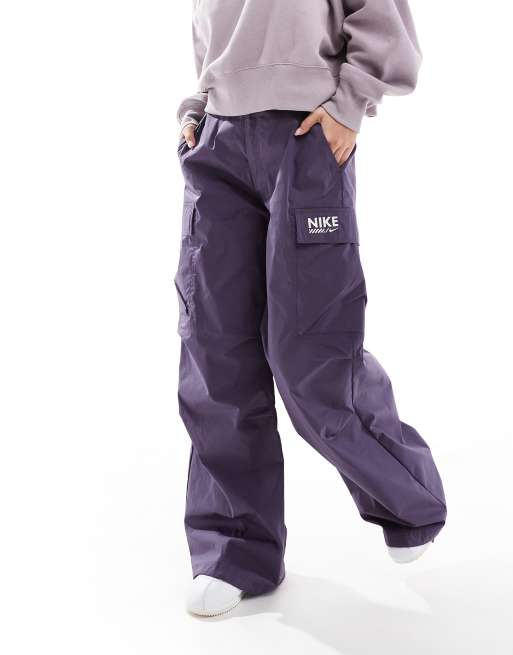 Nike Swoosh woven cargo trousers in dark purple , 5 of 5