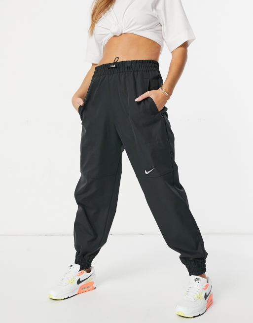 NIKE Swoosh Self Design Women Black Track Pants - Buy NIKE Swoosh