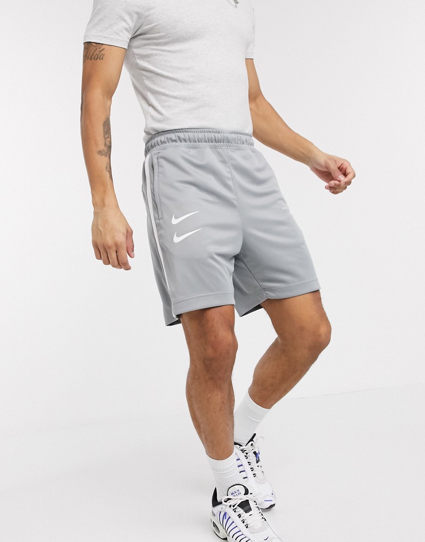 Nike Swoosh woven polyknit shorts in grey