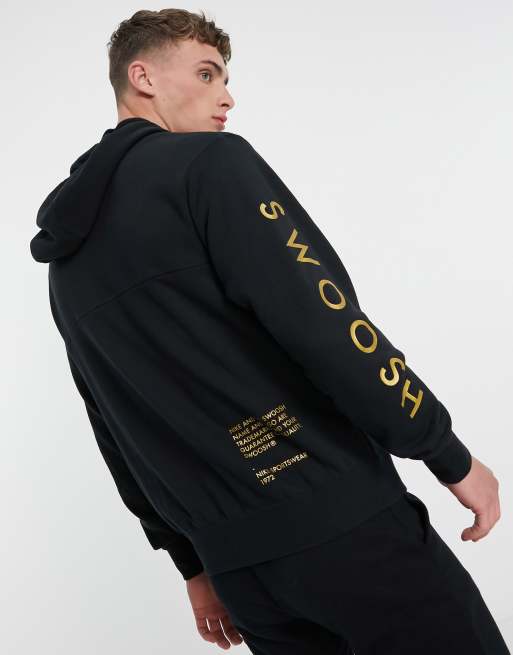 Gold black nike hoodie sale