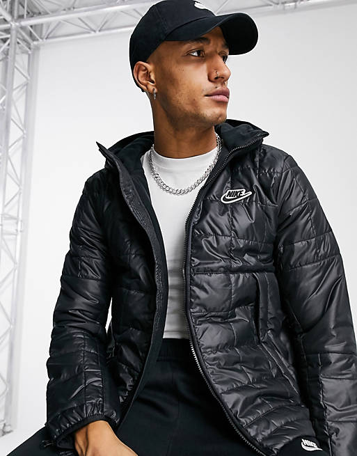 Nike synthetic fill quilted parka jacket in black - BLACK - BLACK | ASOS