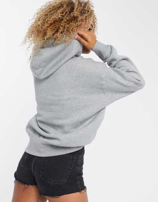 Nike – Szara bluza z kapturem oversize z małym logo swoosh na piersi, 2 z 4