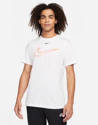 Homme Nike - T-shirt à logo virgule en 3D - Blanc