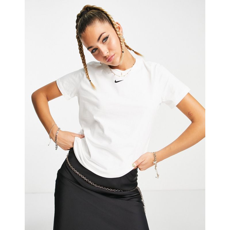 Activewear Donna Nike - T-shirt a maniche corte bianca con logo Nike
