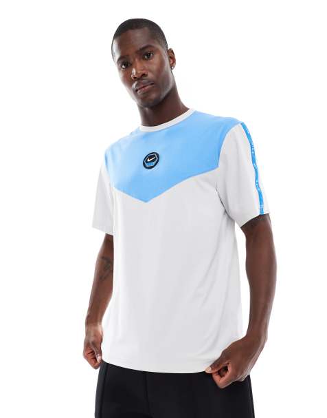 Nike - T-shirt a maniche corte bianca e blu - view 1