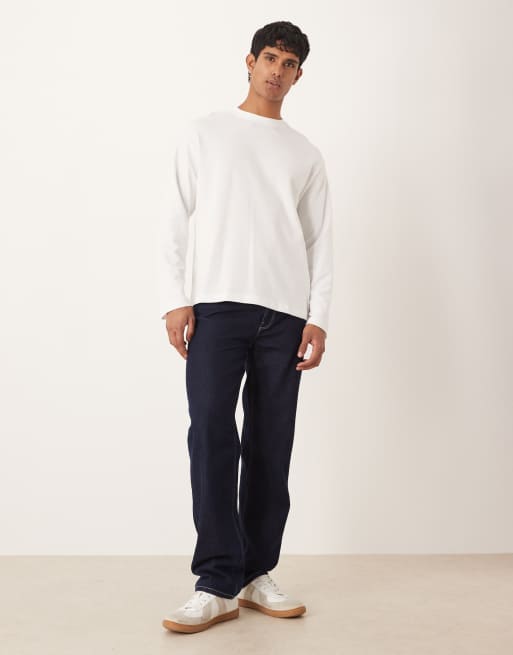 Nike - T-shirt a maniche lunghe oversize pesante bianca, 2 di 5