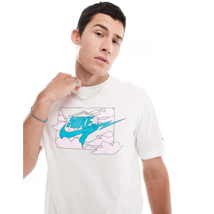 Maglia nike a righe bianca e nera clearance