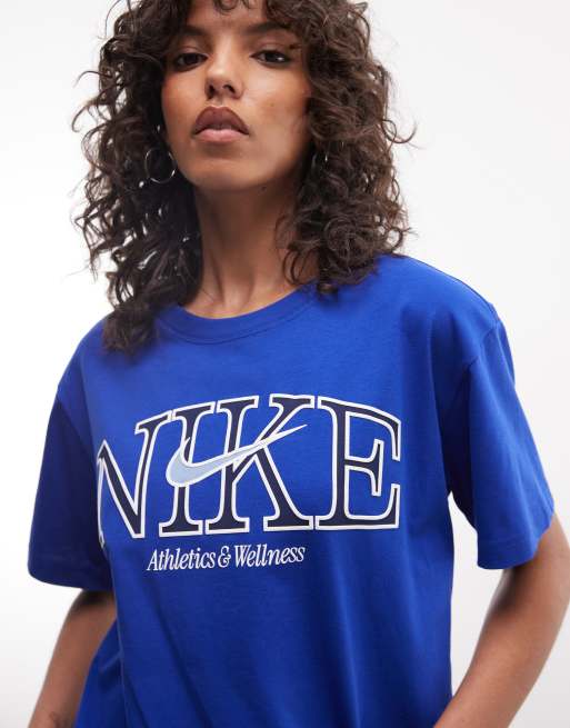 Nike - T-shirt classique coupe boyfriend à imprimé graphique - Bleu, 2 de 4