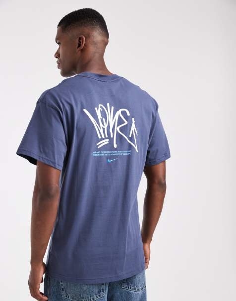 Nike - T-shirt color blu navy con grafica stile street - view 1