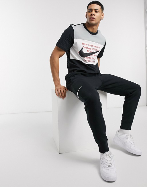 Nike T Shirt Colourblock Bianco Nero Grigio Con Logo Nike Asos