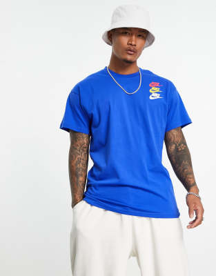 Nike - T-shirt con logo multicolore color game royal