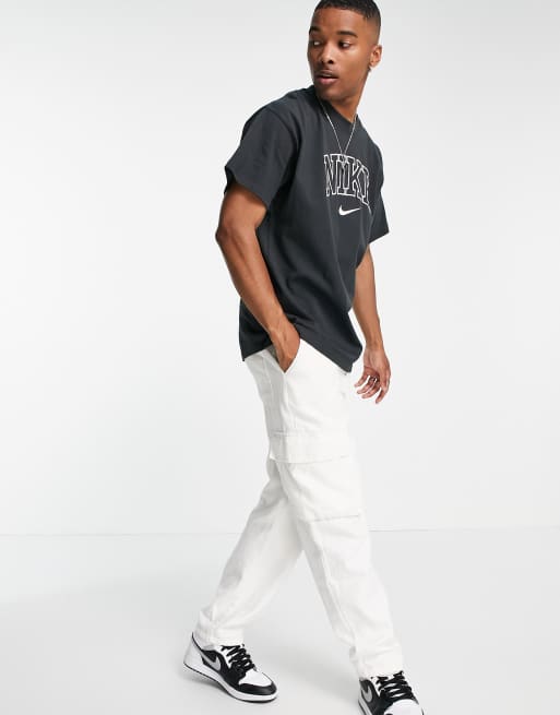 Nike - T-shirt épais oversize à logo rétro - Noir délavé , 2 de 4