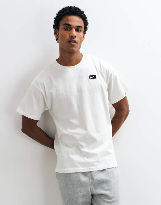 Nike t-shirt girocollo con grafica logo color crema, 2 di 5