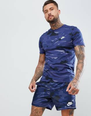 blue nike camo shirt