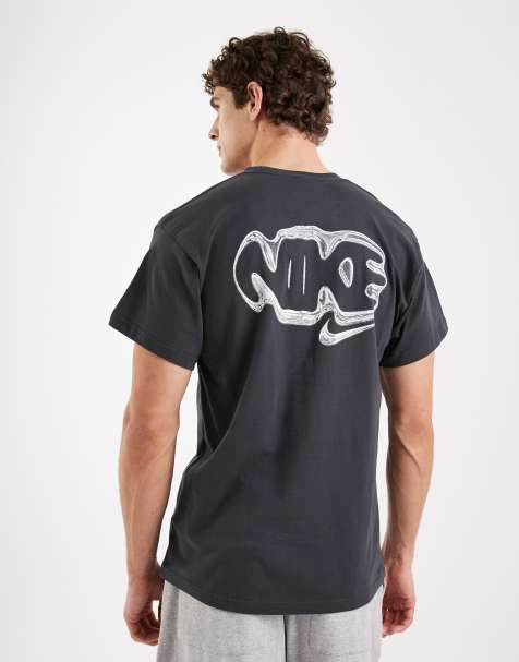 Nike – T-Shirt in Grau mit Blasen-Rückenprint - view 1