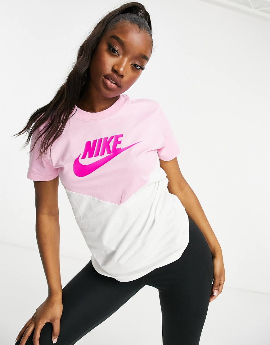 Nike t-shirt in pink and white