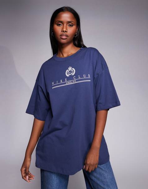 Nike - T-shirt met grafische print in marineblauw - view 1