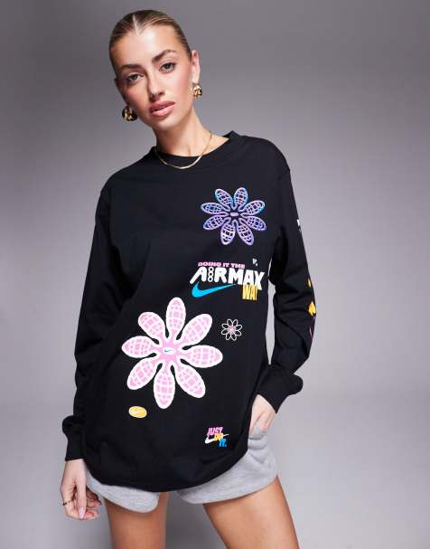 Nike - T-shirt met lange mouwen in zwart - view 1