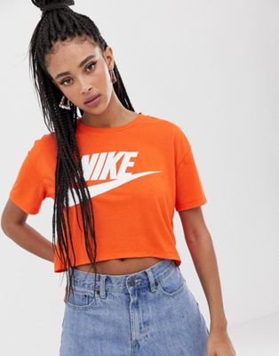 Nike - T-shirt met logo in oranje