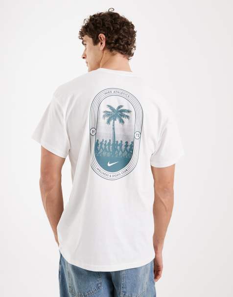 Nike - T-shirt met palmboomprint op de achterkant in wit - view 1