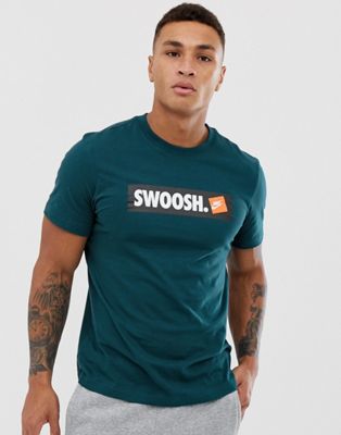 Nike - T-Shirt met swoosh-logo in blauwgroen