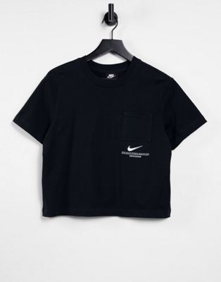 Femme Nike - T-shirt oversize avec logo virgule - Noir