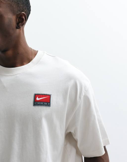Nike - T-shirt oversize coupe carrée à logo rétro - Blanc cassé, 2 de 5