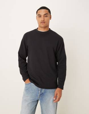 Nike - T-shirt oversize épais à manches longues - Noir