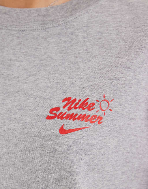 Nike - T-shirt oversize squadrata grigia con grafica, 4 di 4
