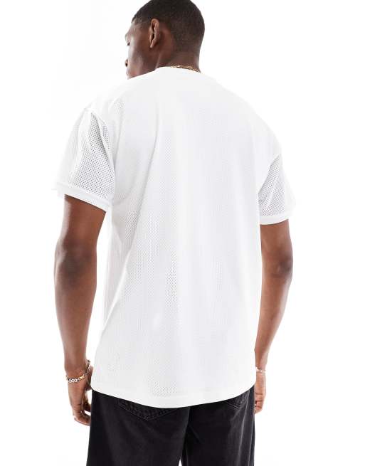 Nike - T-shirt van mesh in wit, 3 van 4
