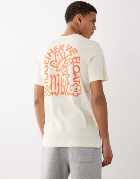 Nike – T-shirt w kolorze złamanej bieli, z nadrukiem z napisem „Together We Float" na plecach - view 1