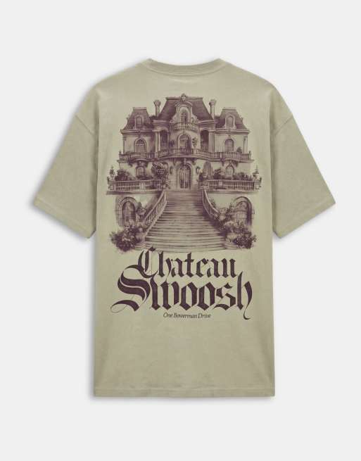 Nike t-shirt with chateau back print in khaki, 6 of 9